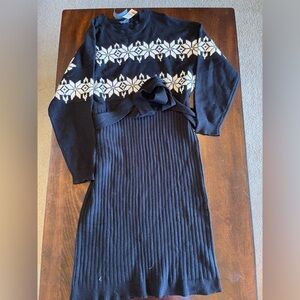 Lane Bryant Black and White Knit Sweater Dress